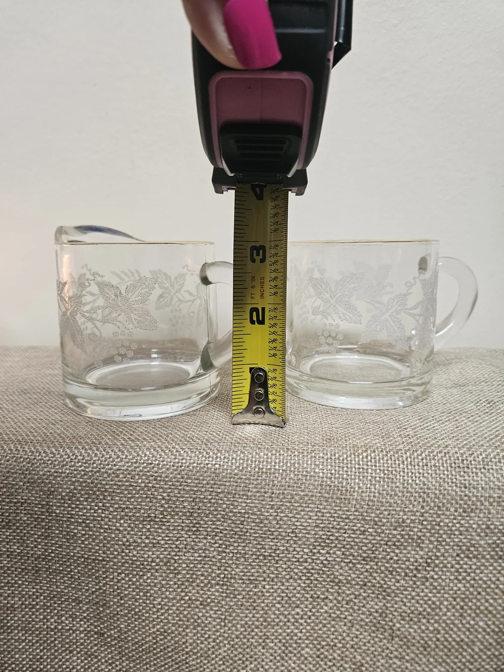 1940's Bartlett Collins‎ Glass Creamer and Sugar Set with Gold Rim